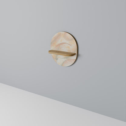 AURA OF LIGHT Oval Art Shelf In Oak Effect