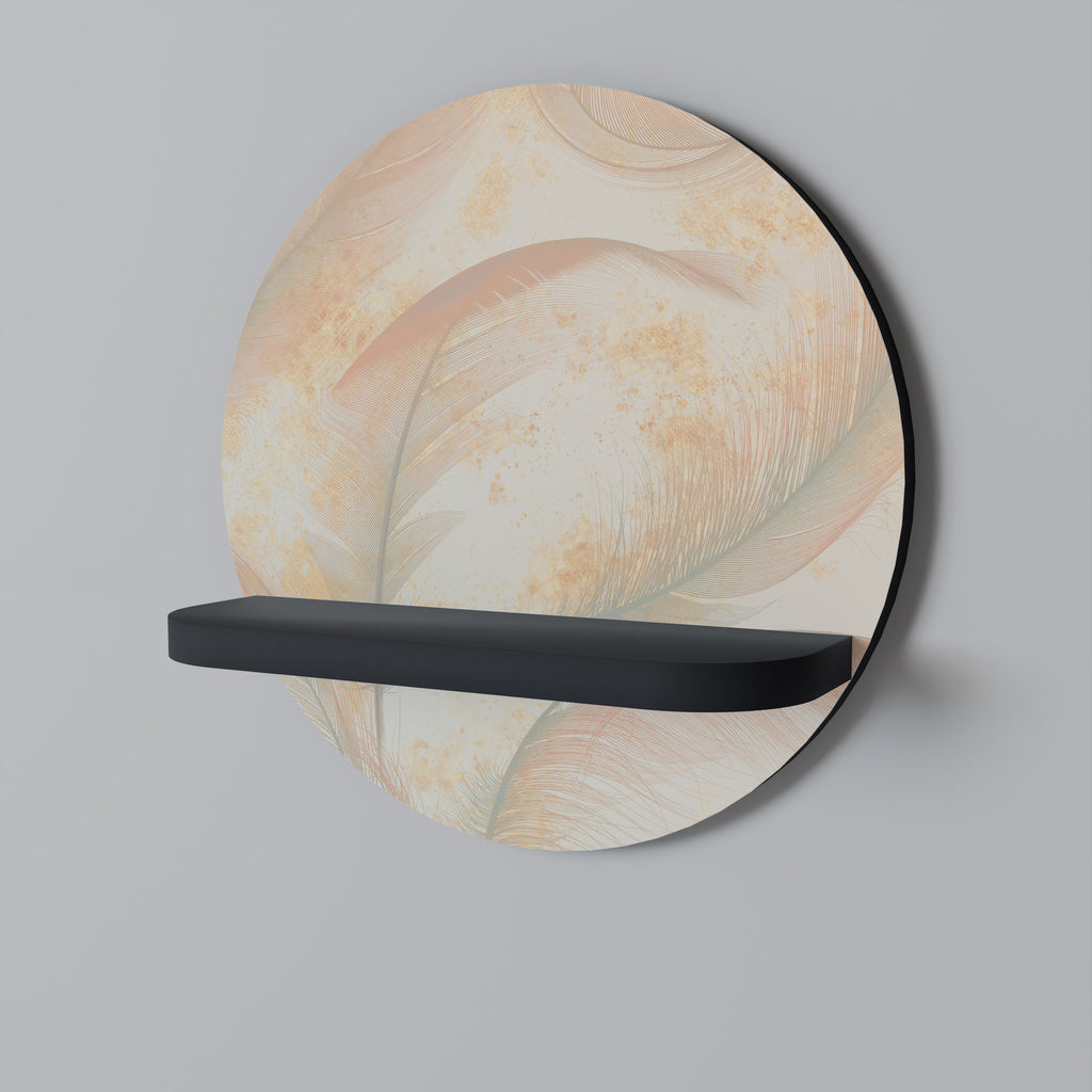 AURA OF LIGHT Rund konsthylla i svart finish