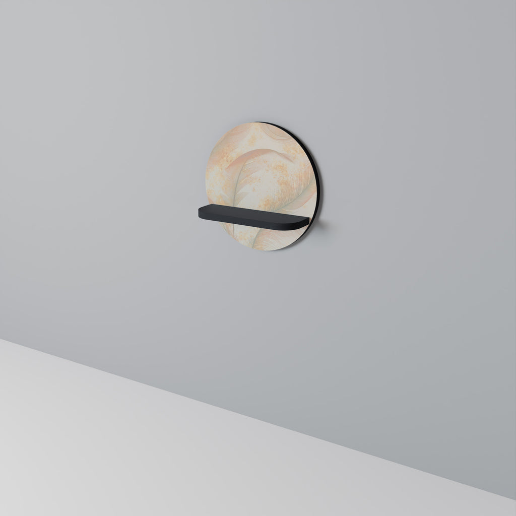 AURA OF LIGHT Rund konsthylla i svart finish