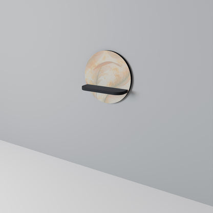 AURA OF LIGHT Rund konsthylla i svart finish