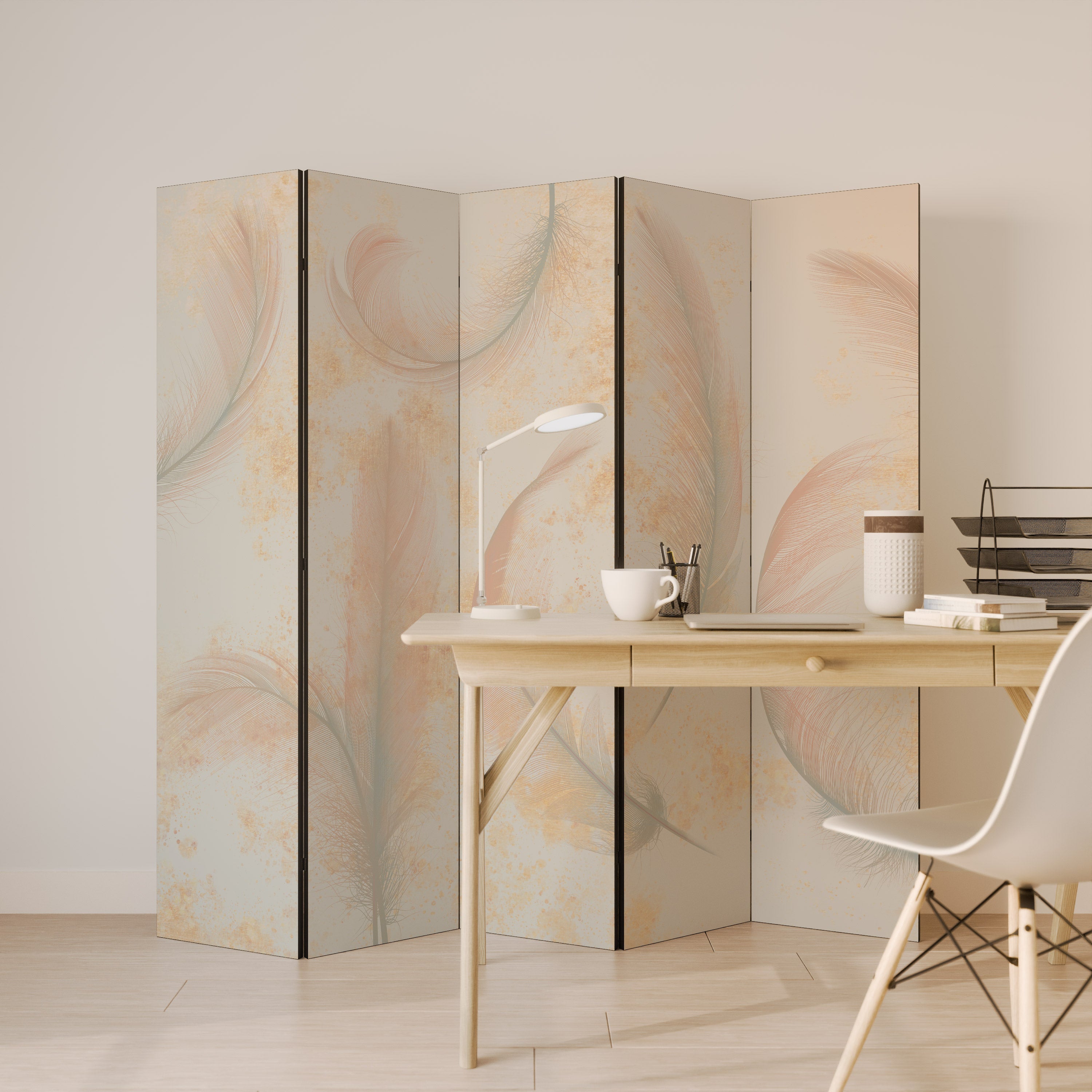 Dekorativ rumsavdelare AURA OF LIGHT med 5 paneler