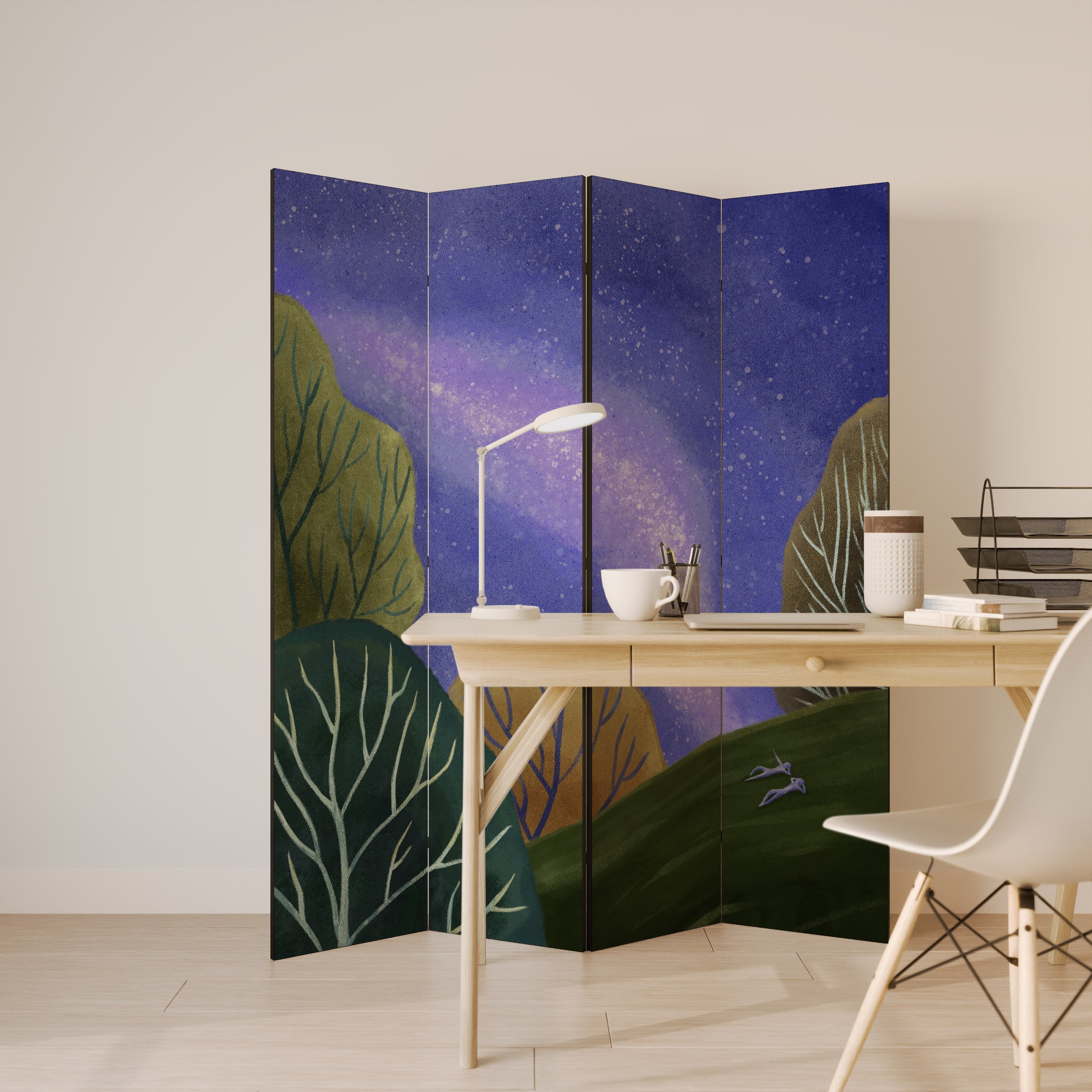 STARLIT VIBE Dekorativ rumsavdelare med 4 paneler