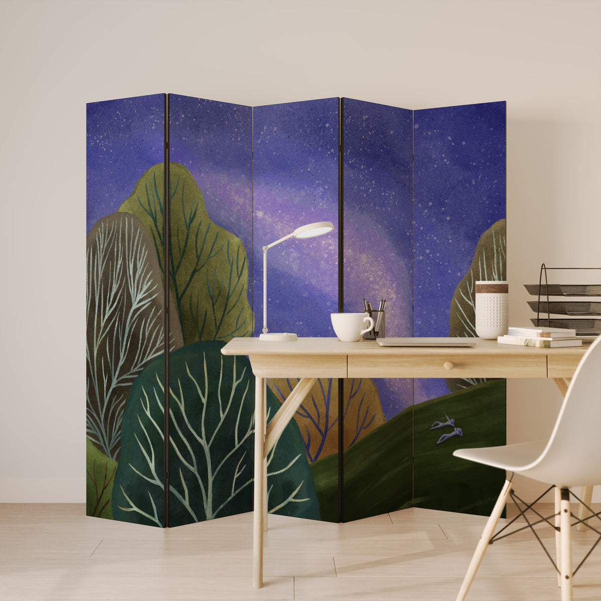 STARLIT VIBE Dekorativ rumsavdelare – 5 paneler