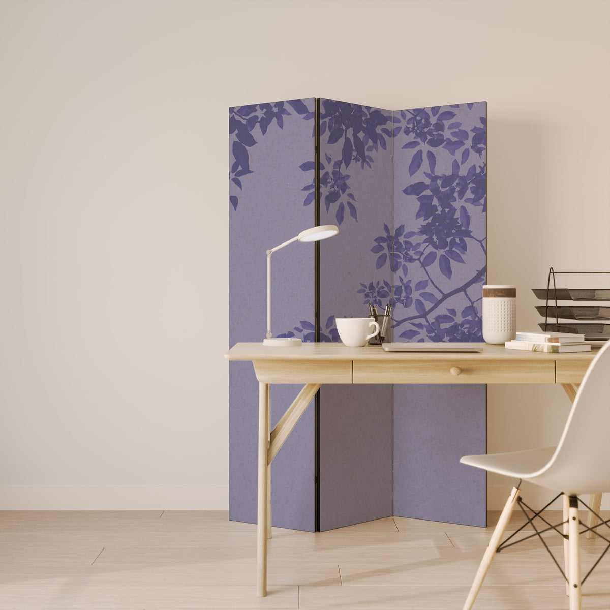 ELEGANT LEAFY VEIL 3-Panel Room Divider