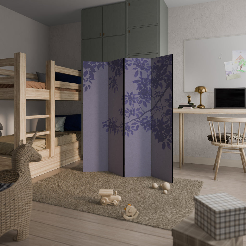 ELEGANT LÖVDRIKAD SLÖJA Dekorativ rumsavdelare med 4 paneler