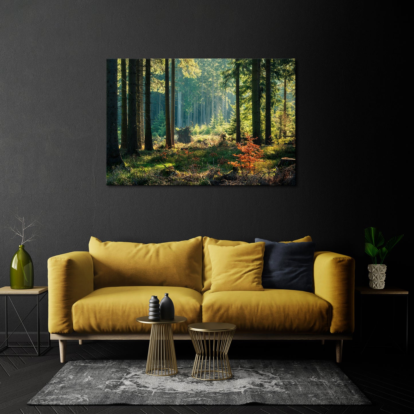 SUNLIT FOREST SERENADE Horizontal Canvas Print