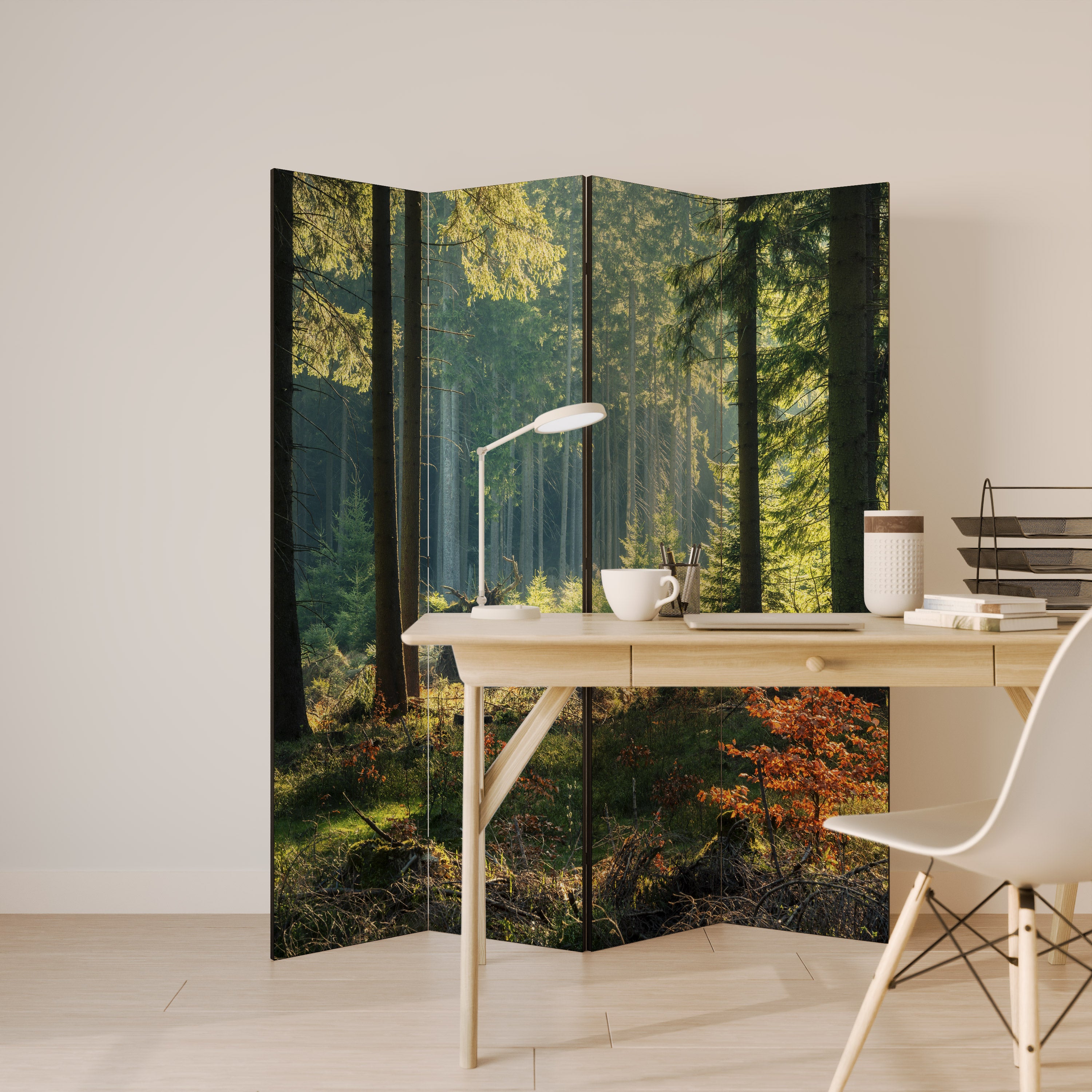 SUNLIT FOREST SERENADE Rumsavdelare 4 paneler