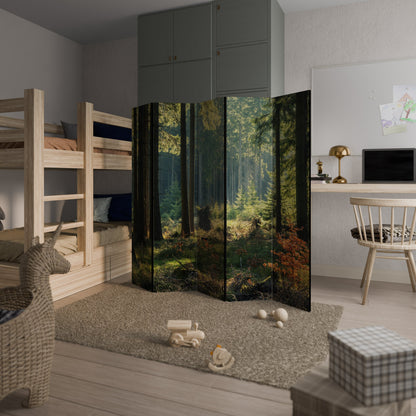 Dekorativ rumsavdelare med 5 paneler i SUNLIT FOREST SERENADE