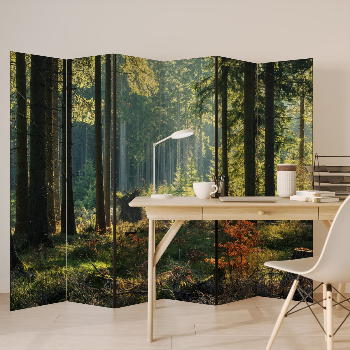 SUNLIT FOREST SERENADE Rumsavdelare 6 paneler
