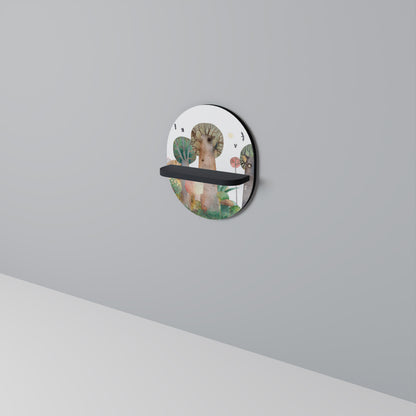 FLYG ÖVER Oval konsthylla i svart finish
