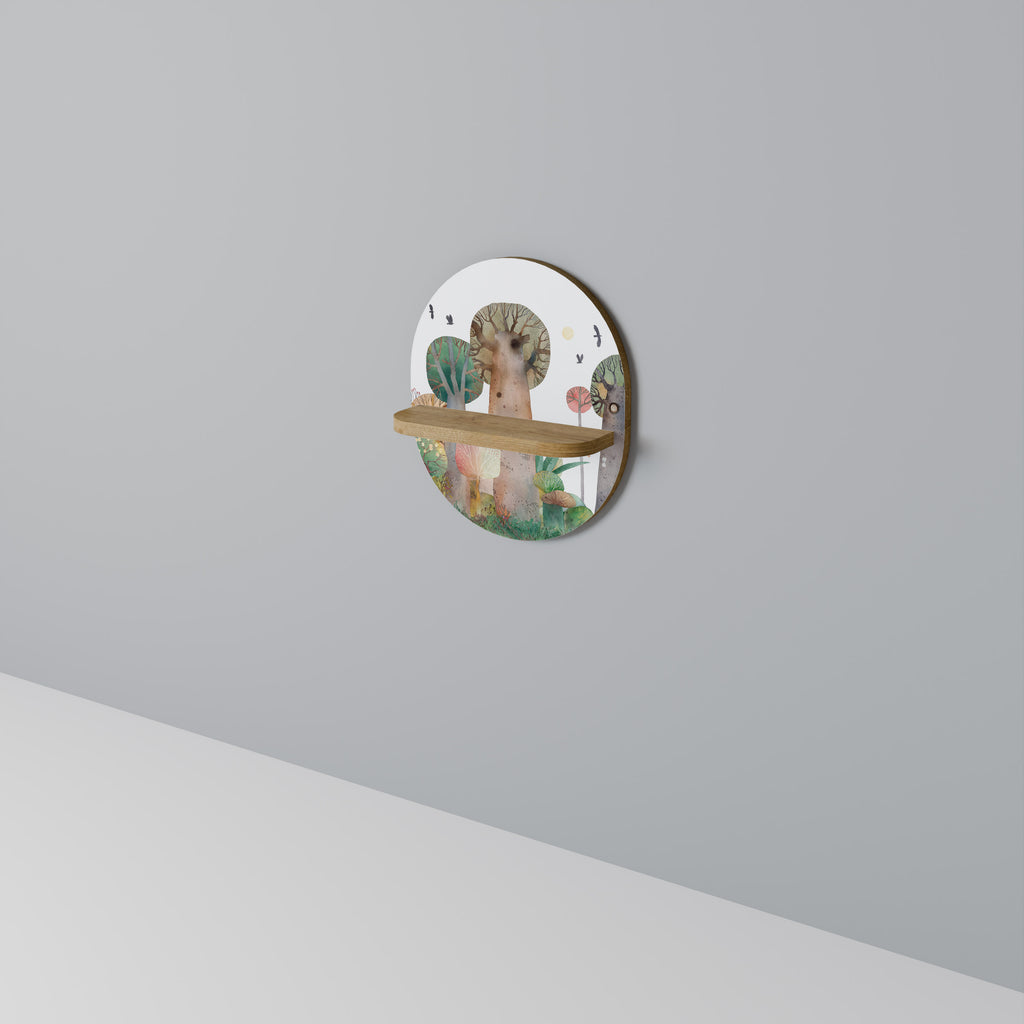 FLYG ÖVER Oval konsthylla i ekeffekt