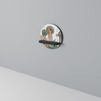 FLYG ÖVER Rund konsthylla i svart finish