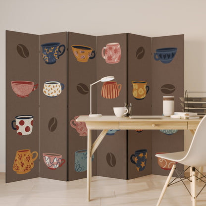Dekorativ rumsavdelare med 6 paneler COFFEE PAUS