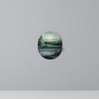 FOREST SUNSET Oval Art Shelf In Black Finish