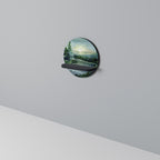 FOREST SUNSET Rund konsthylla i svart finish