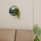 FOREST SUNSET Rund konsthylla i svart finish