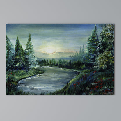 FOREST SUNSET Horizontal Canvas Print