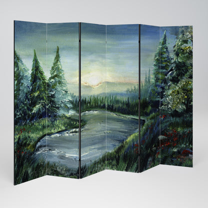 FOREST SUNSET Rumsavdelare 6 paneler