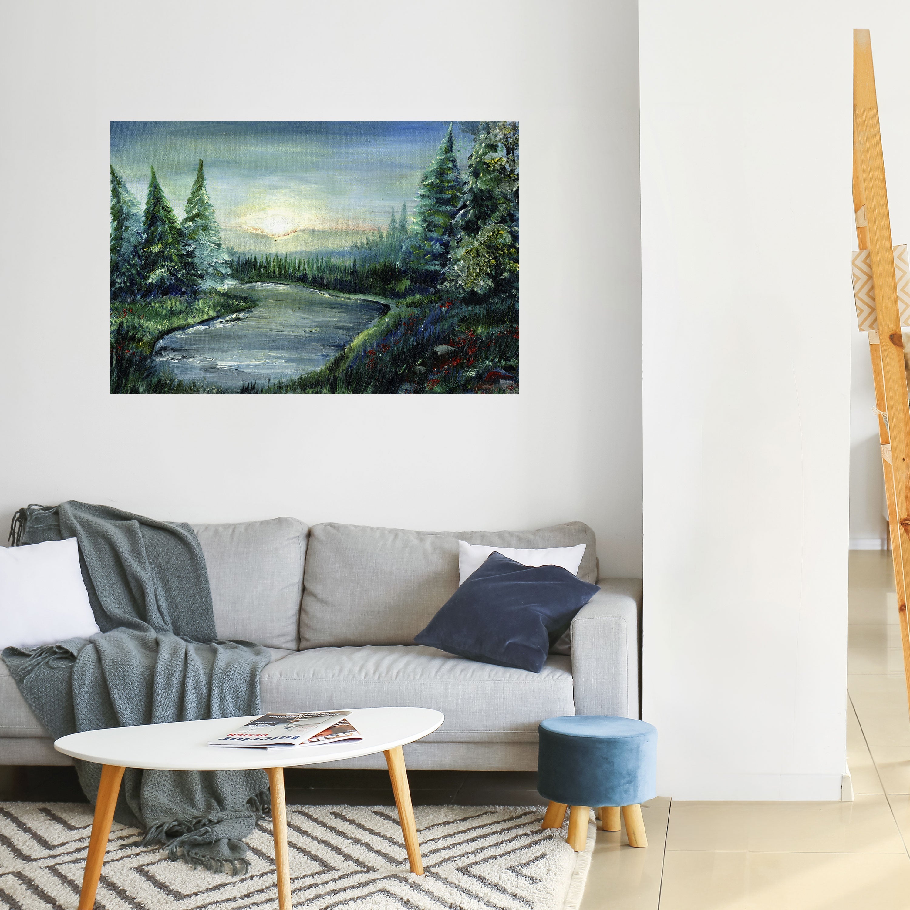 SKOGSOLNEDGÅNG Självklistrande affisch