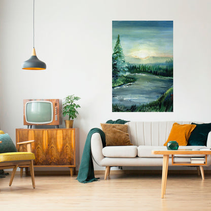 SKOGSOLNEDGÅNG, självhäftande poster