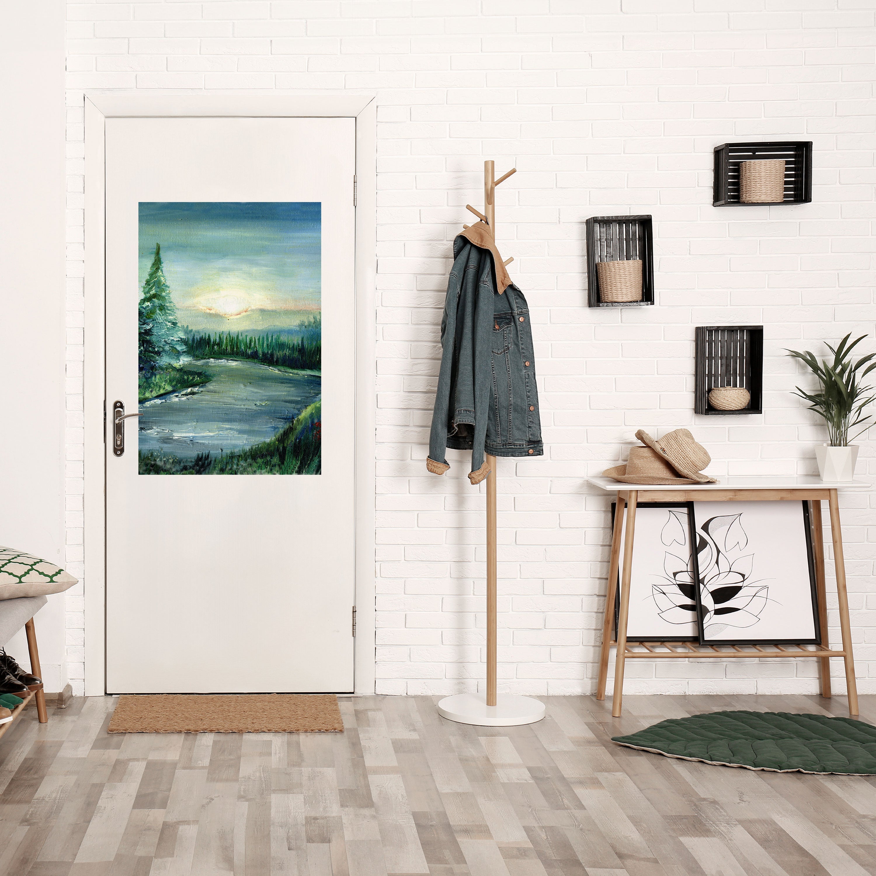 SKOGSOLNEDGÅNG, självhäftande poster