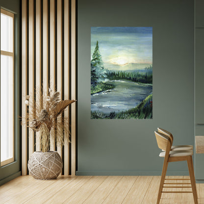 SKOGSOLNEDGÅNG, självhäftande poster