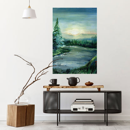 SKOGSOLNEDGÅNG, självhäftande poster