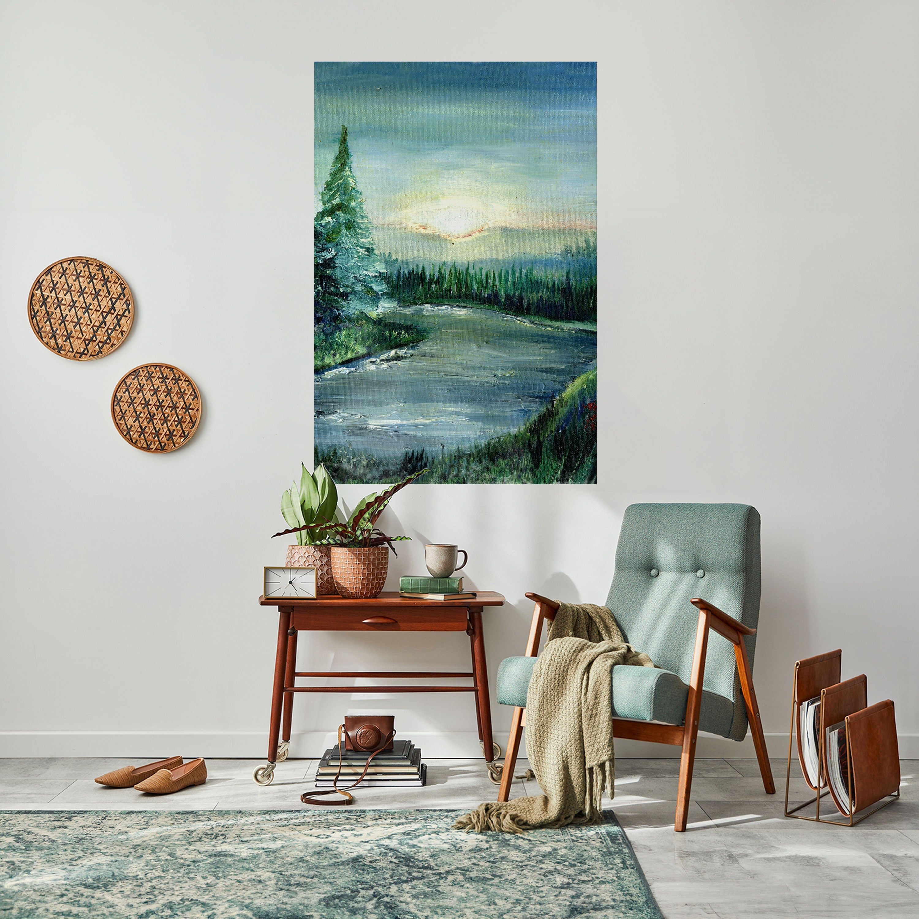 SKOGSOLNEDGÅNG, självhäftande poster