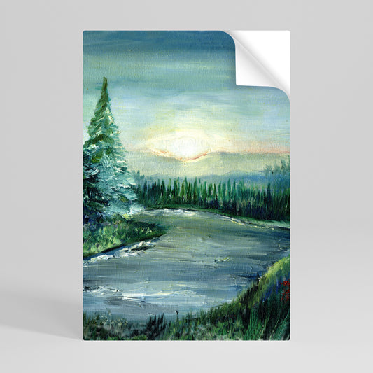 FOREST SUNSET Självhäftande Vertikal Poster