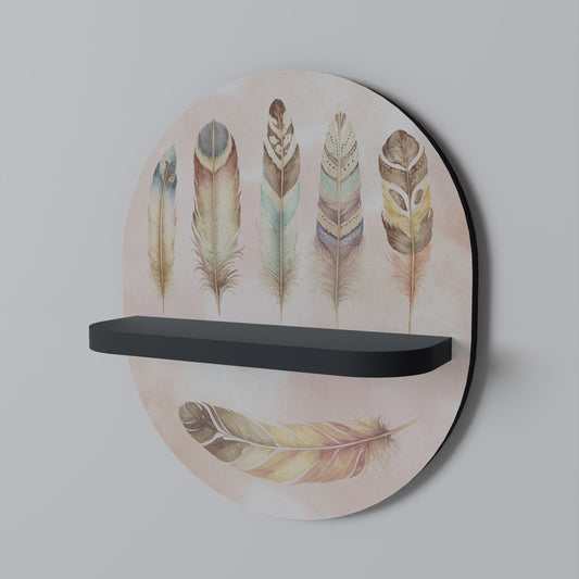DELIQUESCE Oval konsthylla i svart finish