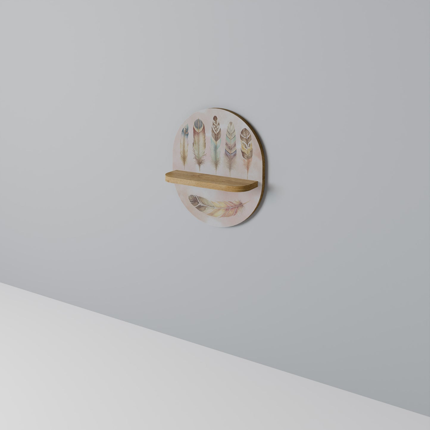 DELIQUESCE Oval konsthylla i ekeffekt