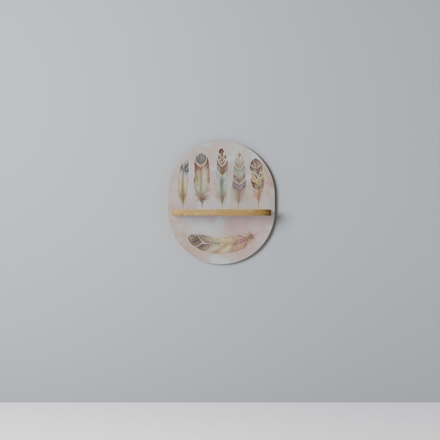 DELIQUESCE Oval konsthylla i ekeffekt