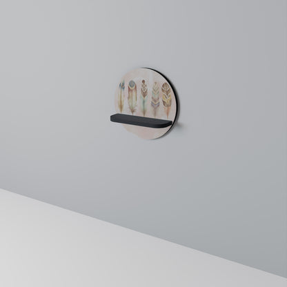 THE DELIQUESCE Round Art Shelf In Black Finish