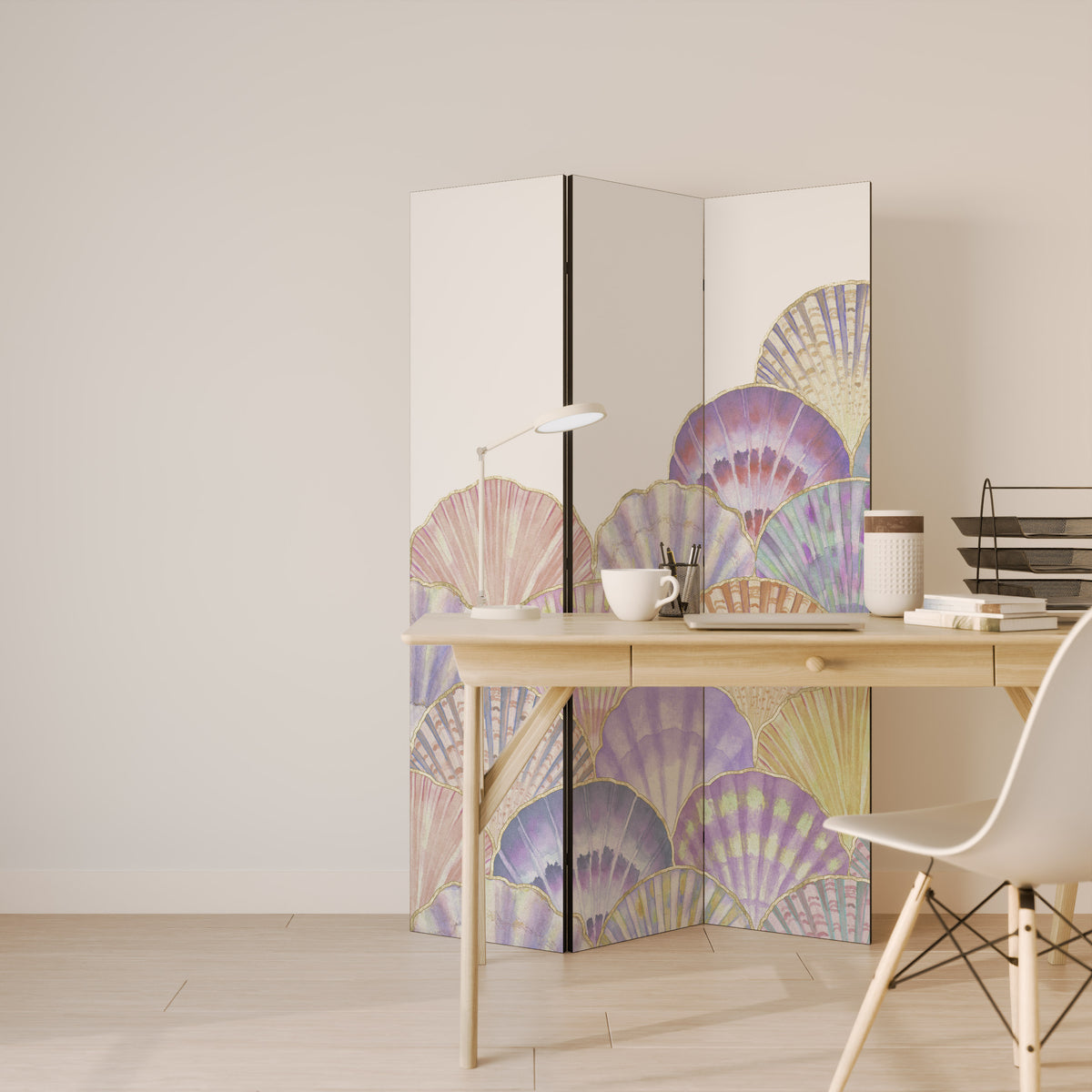 PASTEL OCEAN DREAMS Dekorativ rumsavdelare – 3 paneler
