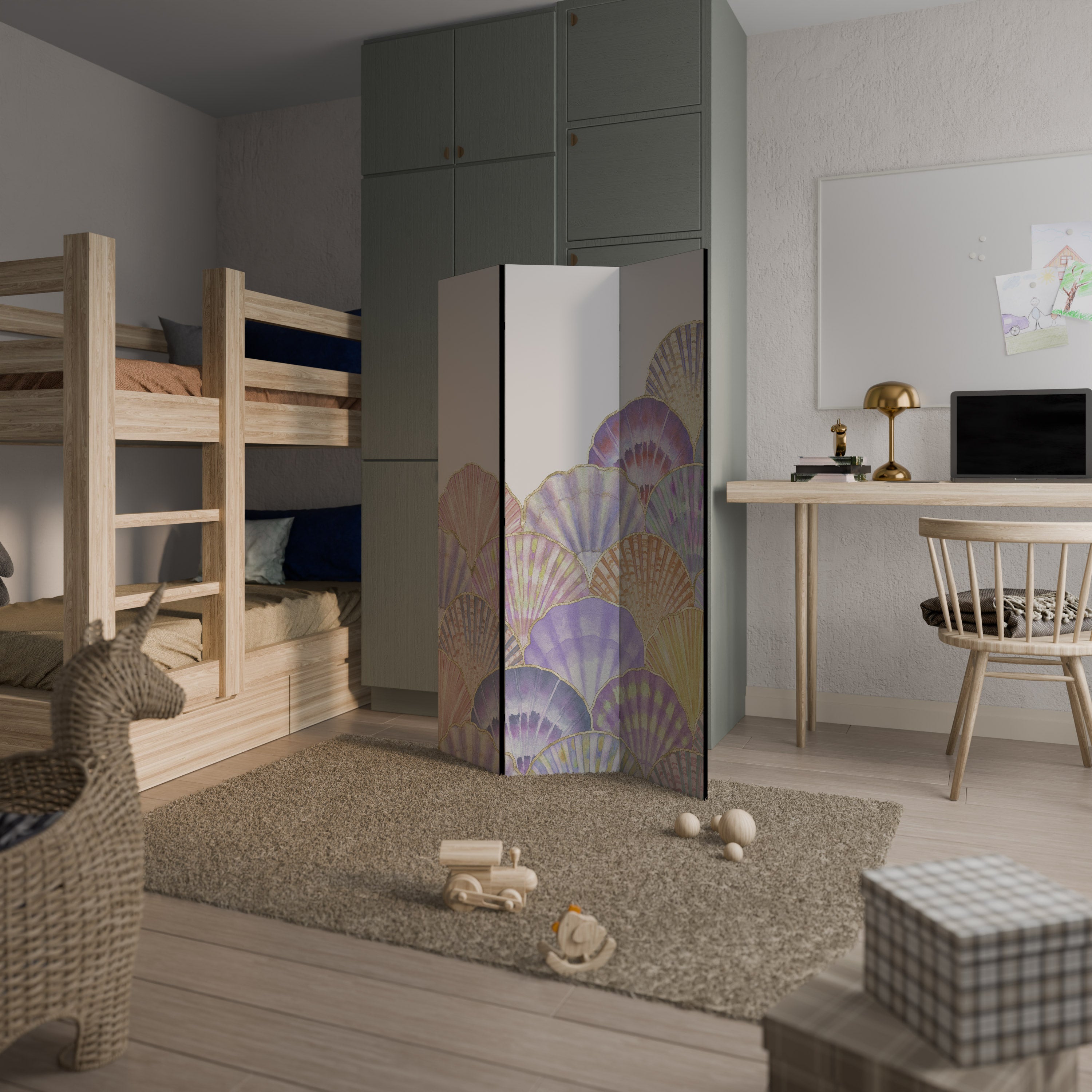 PASTEL OCEAN DREAMS 3-Panel Room Divider