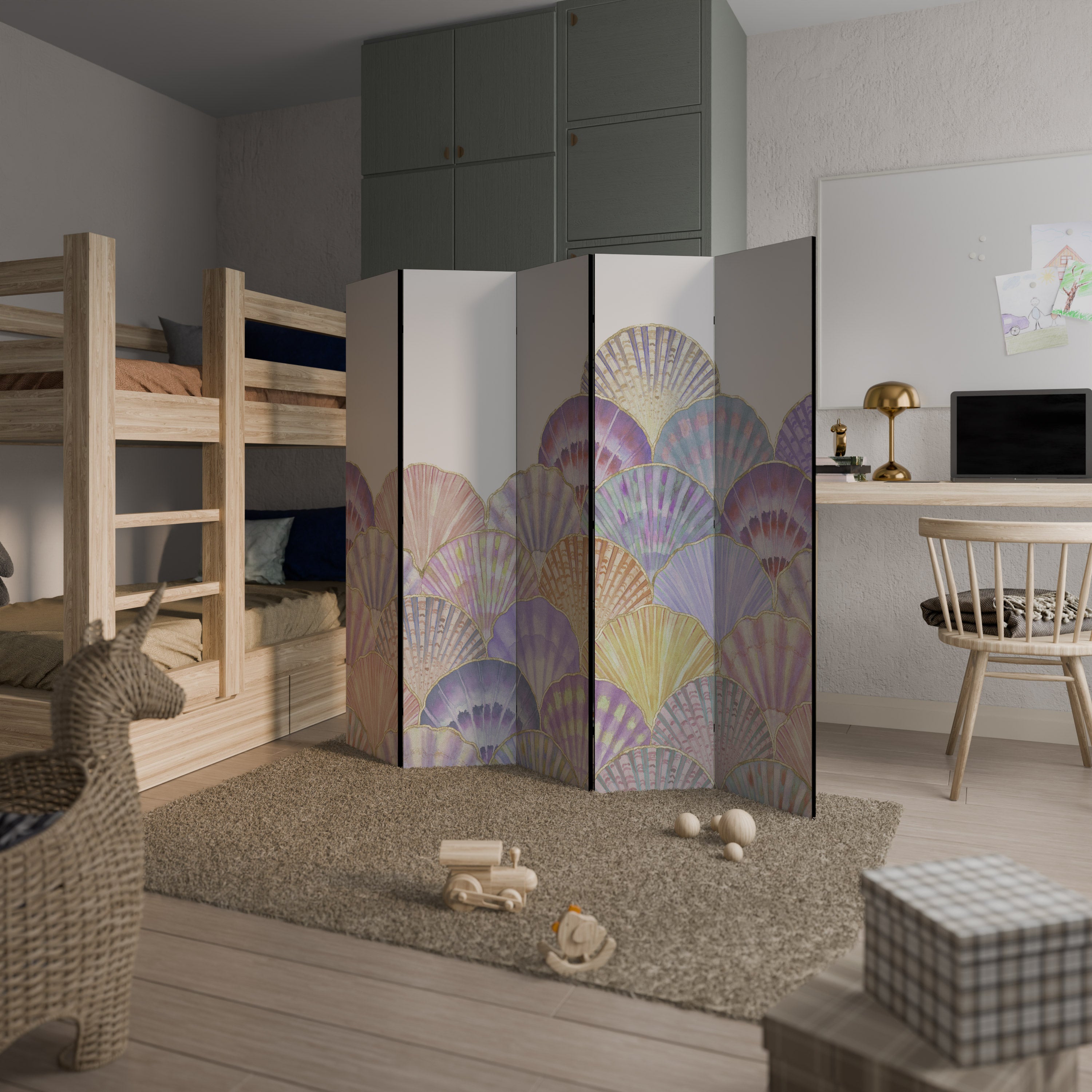 PASTEL OCEAN DREAMS 5-Panel Room Divider