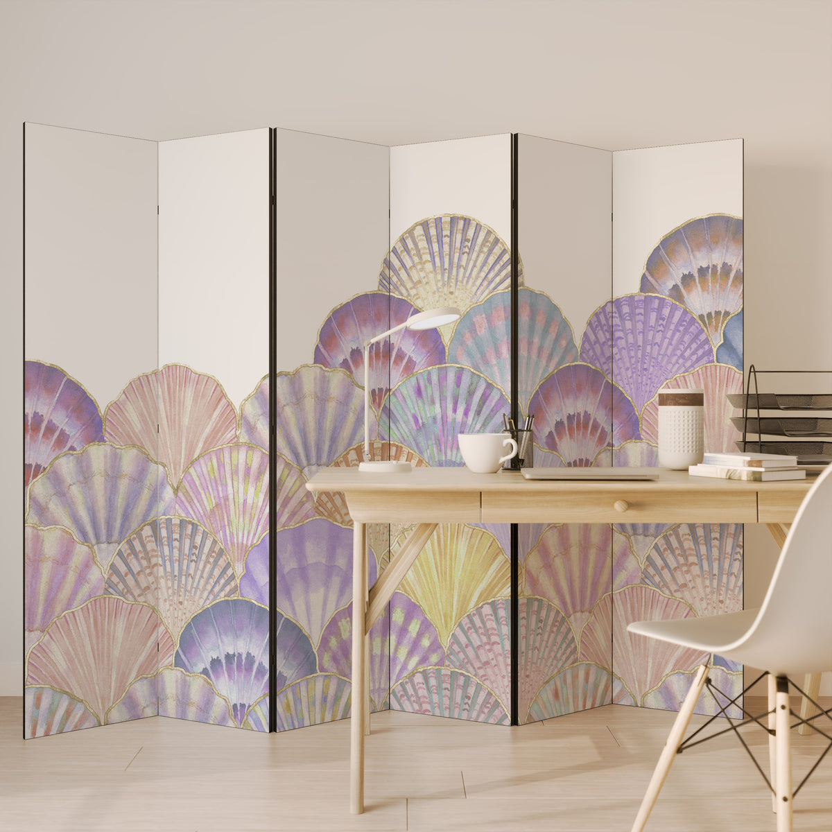 PASTEL OCEAN DREAMS Rumsavdelare 6 paneler
