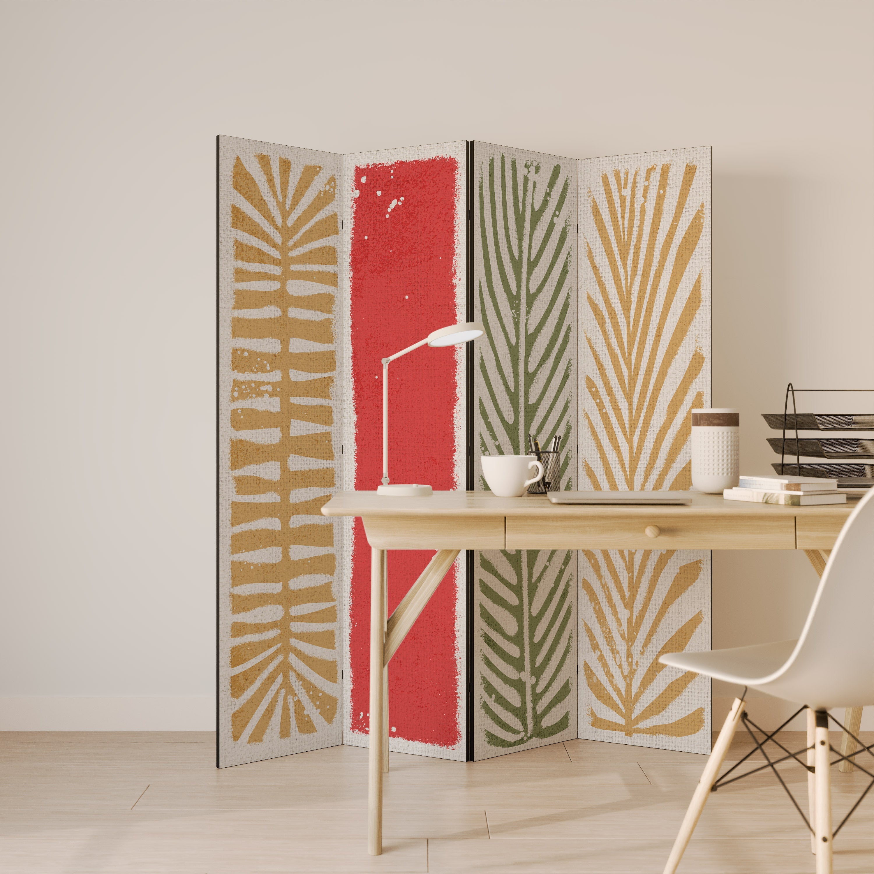 GREENERY WALK Dekorativ rumsavdelare med 4 paneler