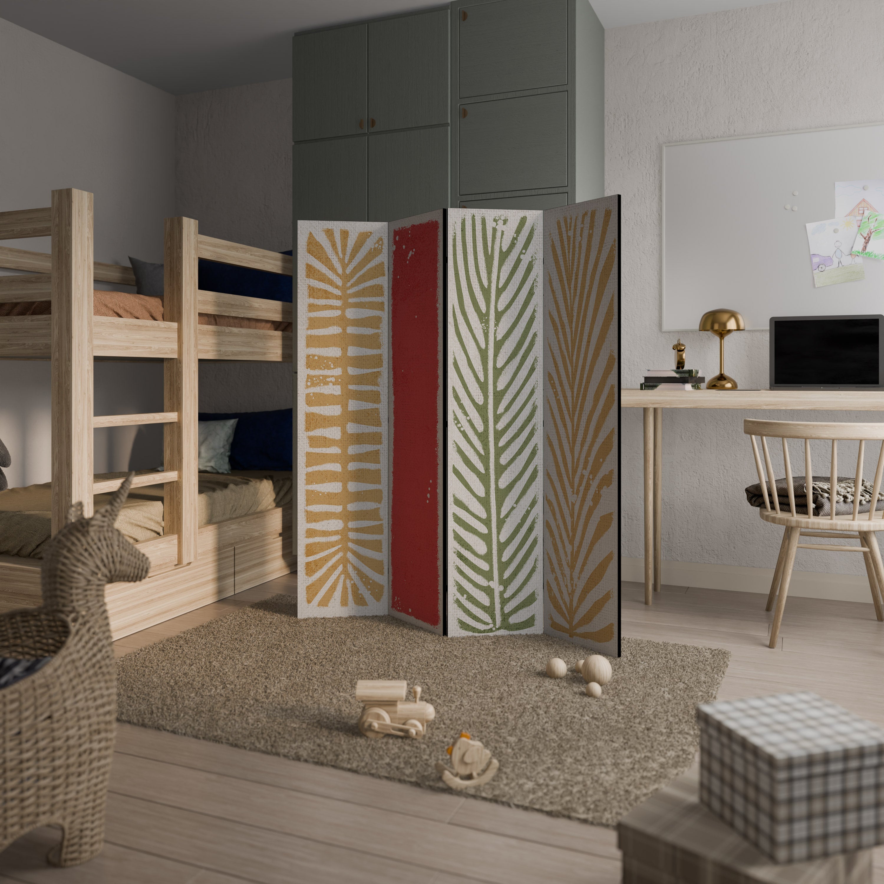 GREENERY WALK Dekorativ rumsavdelare med 4 paneler