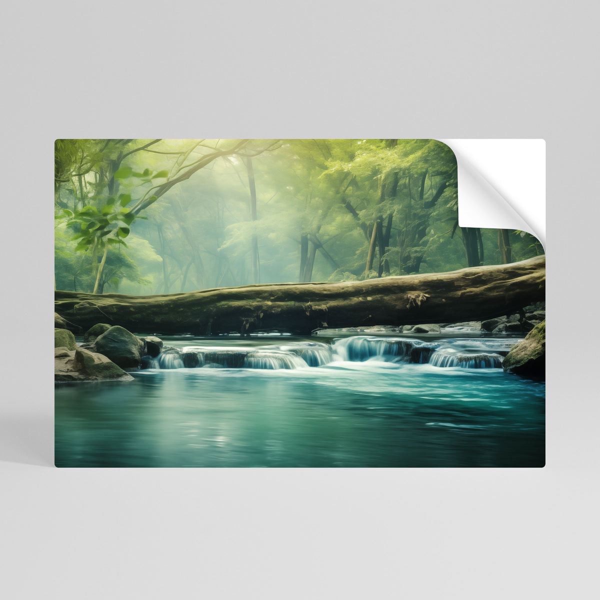 DREAMY WATERFALL GLIMMER Självhäftande Horisontell Poster