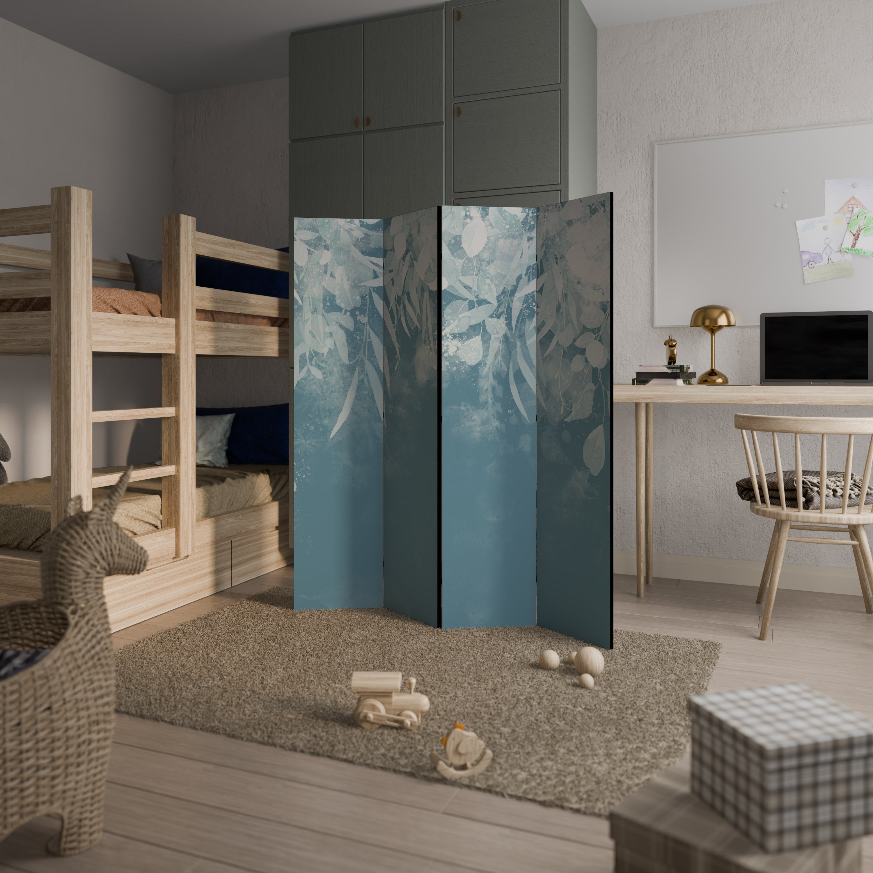 ELEGANT NATURES EMBRACE Dekorativ rumsavdelare med 4 paneler