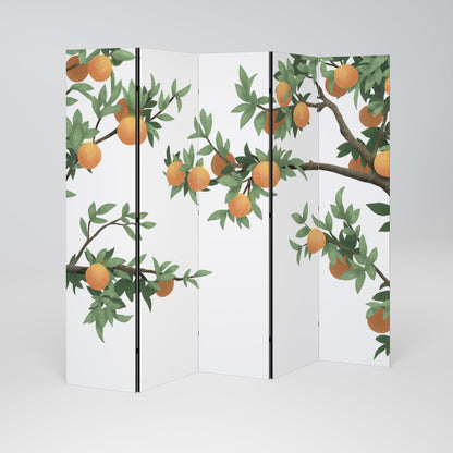GORGEOUS ORANGE Dekorativ rumsavdelare – 5 paneler