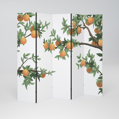 VACKER ORANGE Dekorativ rumsavdelare med 5 paneler
