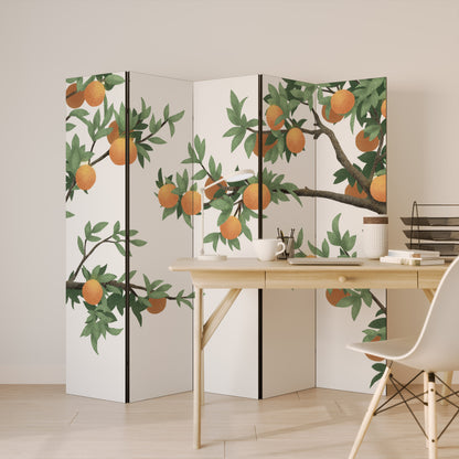 GORGEOUS ORANGE Dekorativ rumsavdelare – 5 paneler
