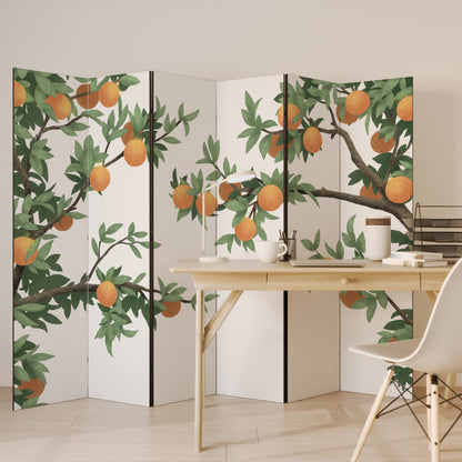 VACKER ORANGE Dekorativ rumsavdelare med 6 paneler