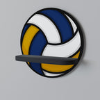 VOLLEYBALL HEED Round Art Shelf In Black Finish