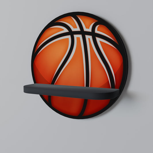 BASKETBALL LUST Rund konsthylla i svart finish