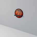 BASKETBALL LUST Round Art Shelf In Black Finish