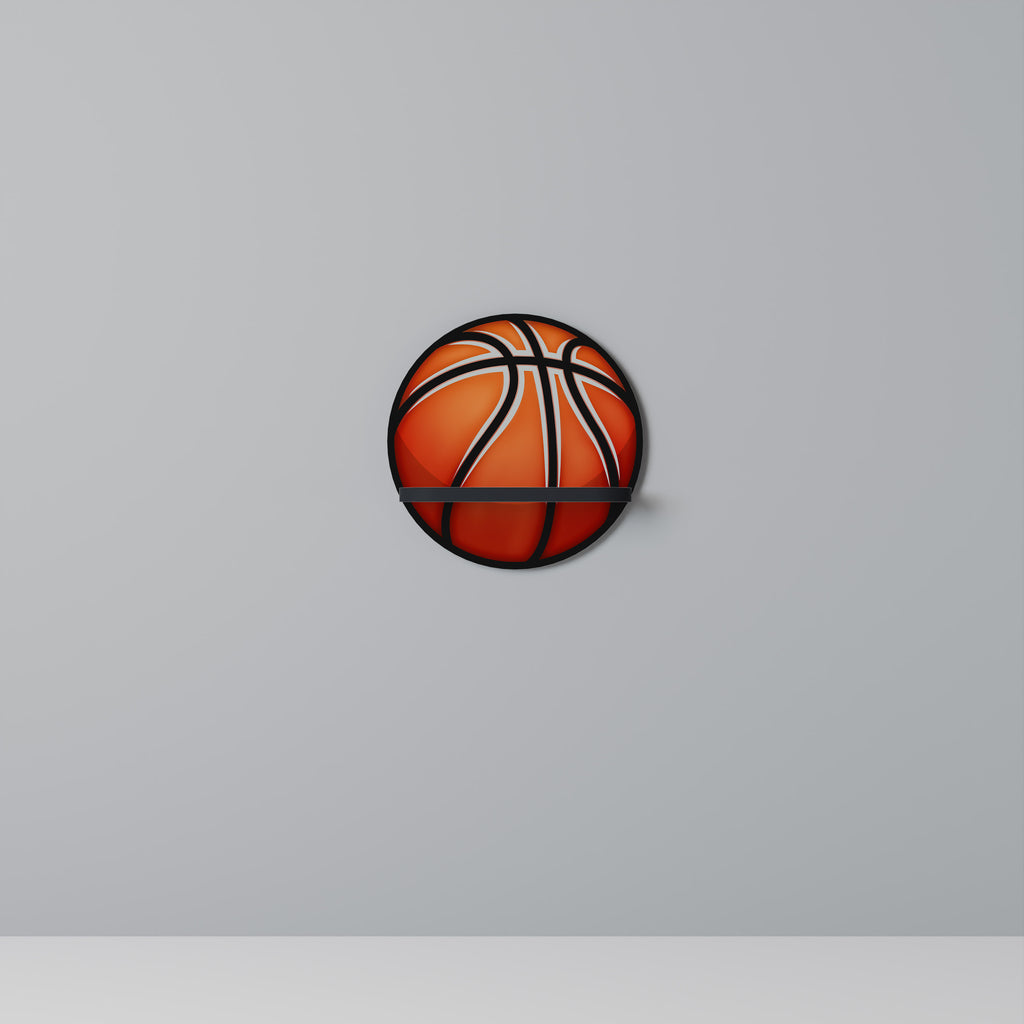 BASKETBALL LUST Rund konsthylla i svart finish