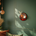 BASKETBALL LUST Round Art Shelf In Black Finish